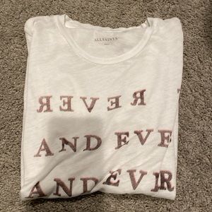 All Saints Cut out shoulder top see through